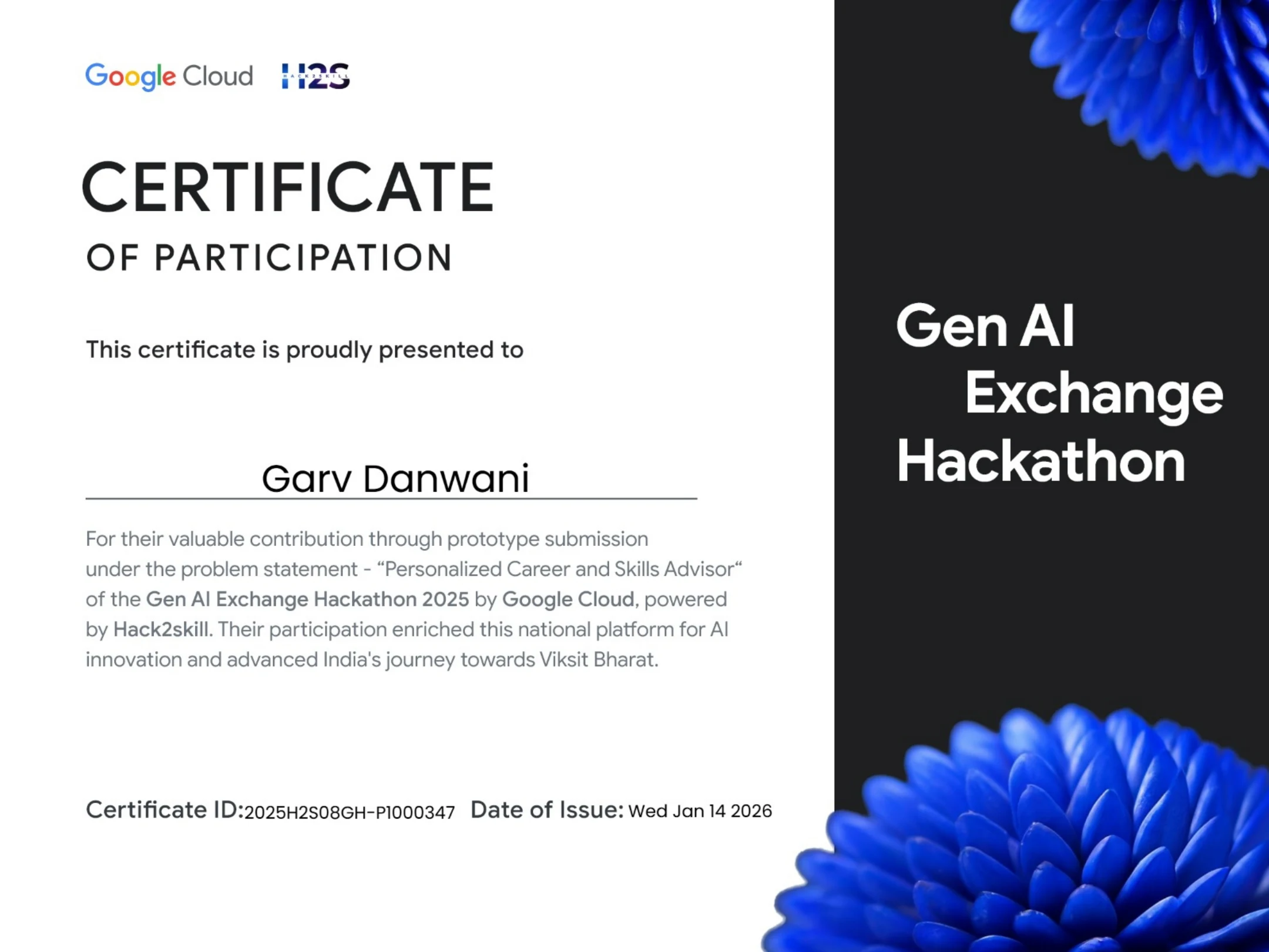 Google Hackathon (Hack2Skill)