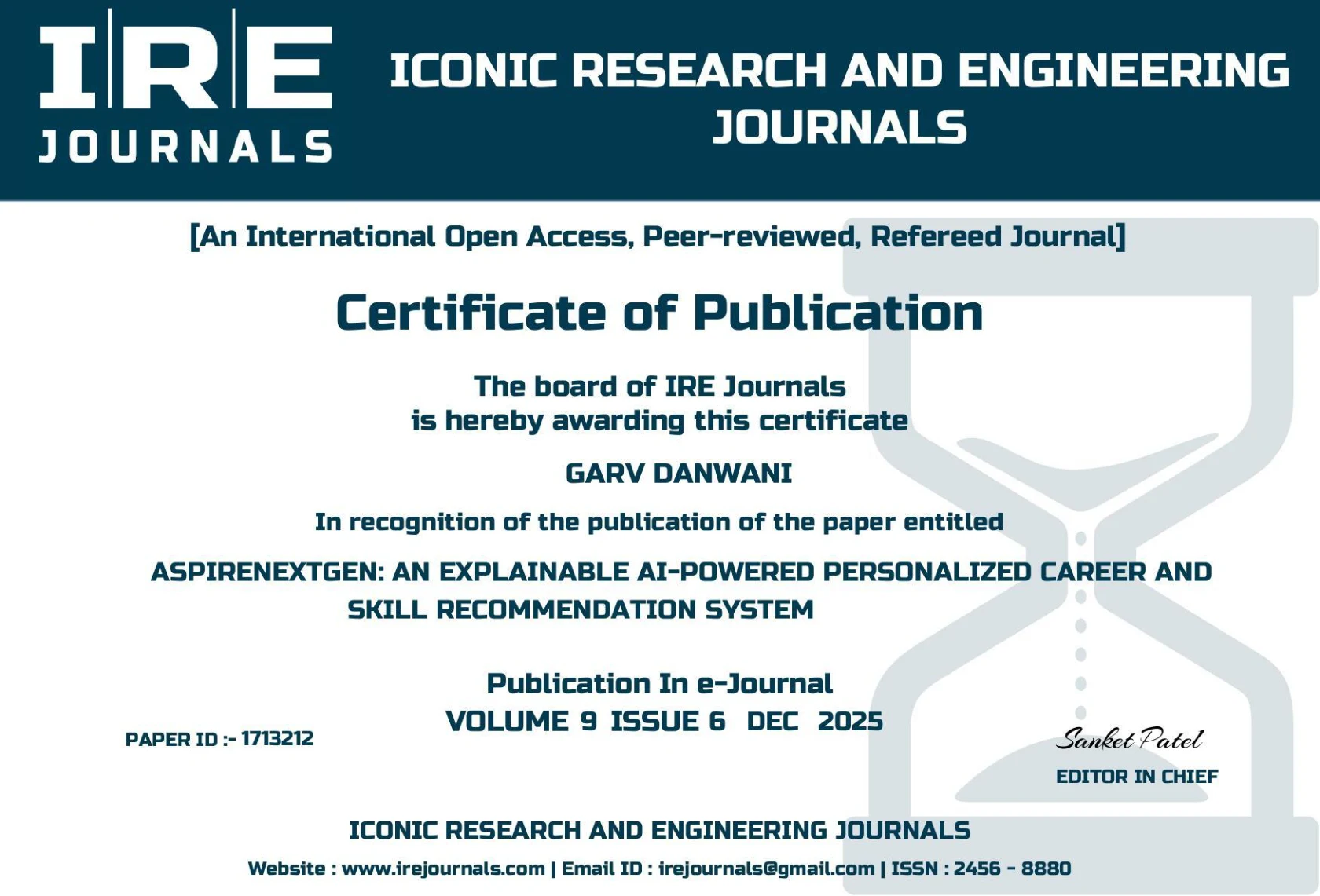 IRE Journals Research Publication